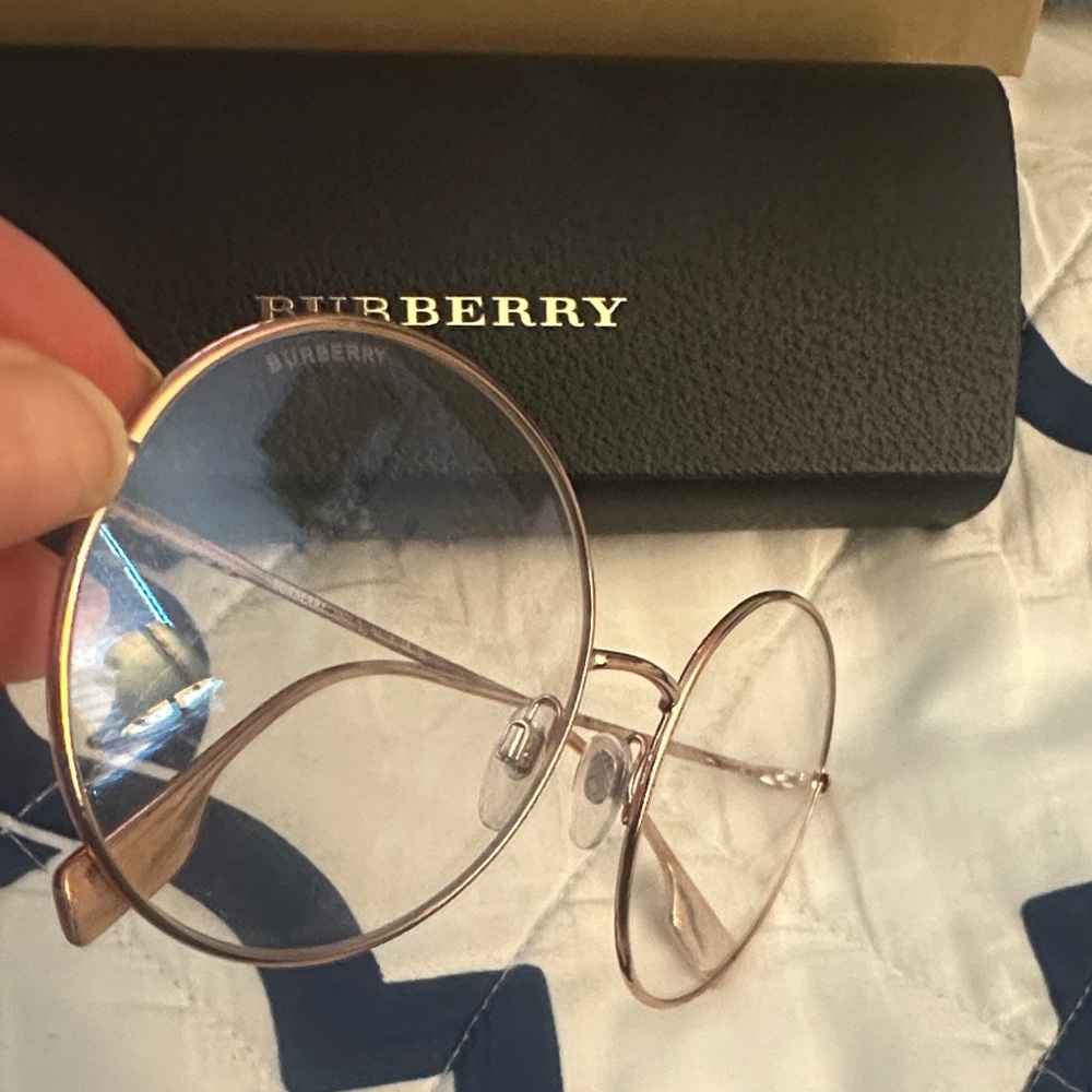 Burberry Rose Gold Round Glasses - Picture 2 of 4